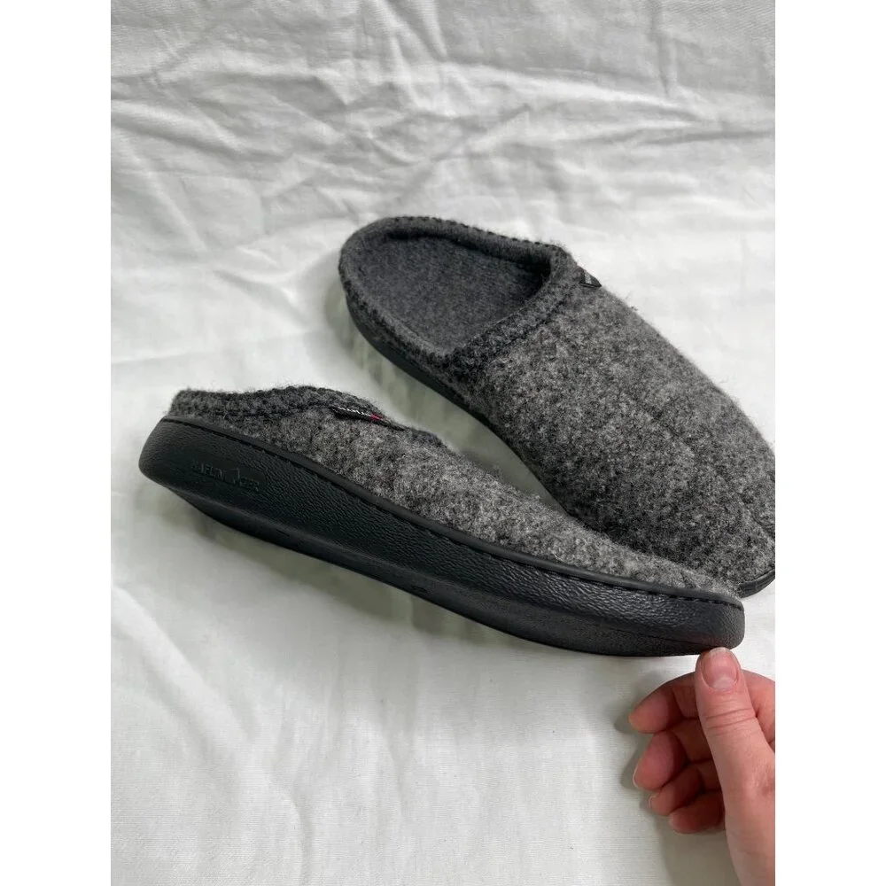 Haflinger Grey Wool Unisex Slippers 43 EU House Shoes